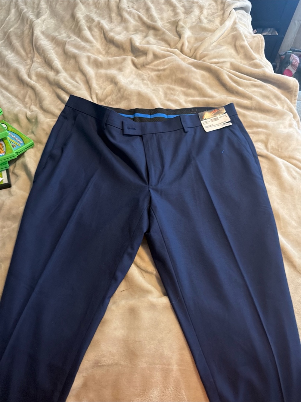 Men's Navy Dress Pants - Classic Tailored Fit inseam 36